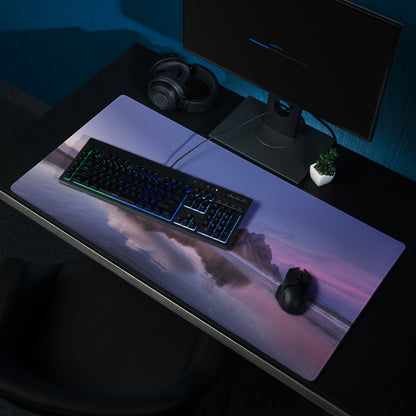 Purple Mountain Landscape Mouse Pad - Mountain Landscape Purple Desk Gaming Photoreal Calm Minimal Desk Pad Photography