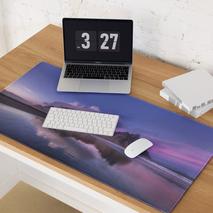 Purple Mountain Landscape Mouse Pad - Mountain Landscape Purple Desk Gaming Photoreal Calm Minimal Desk Pad Photography