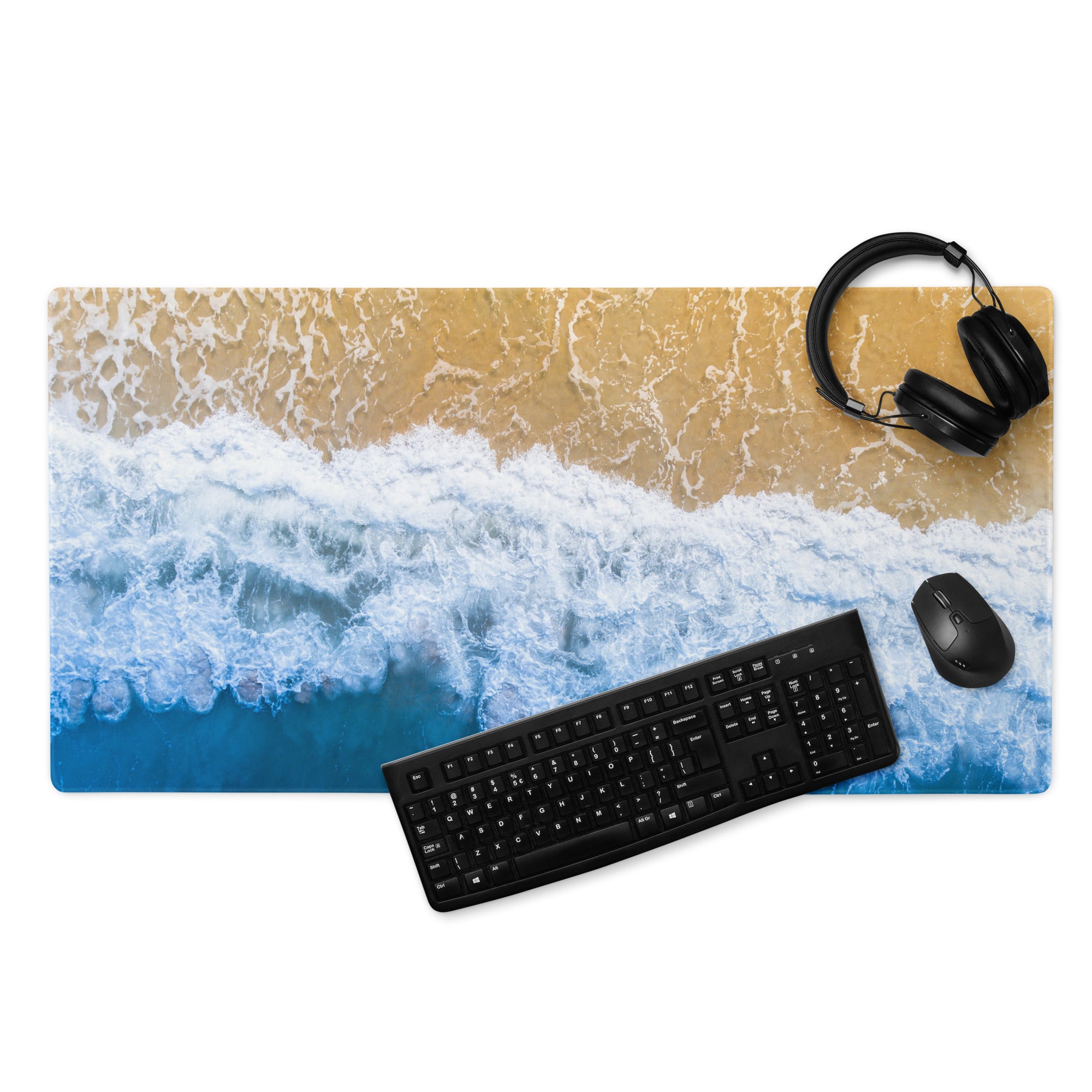 Coastal Ocean Wave Mouse Pad - Mouse Pad Blue Sand Ocean Desk Gaming Modern Calm Minimalist Decor Ocean Photo Print