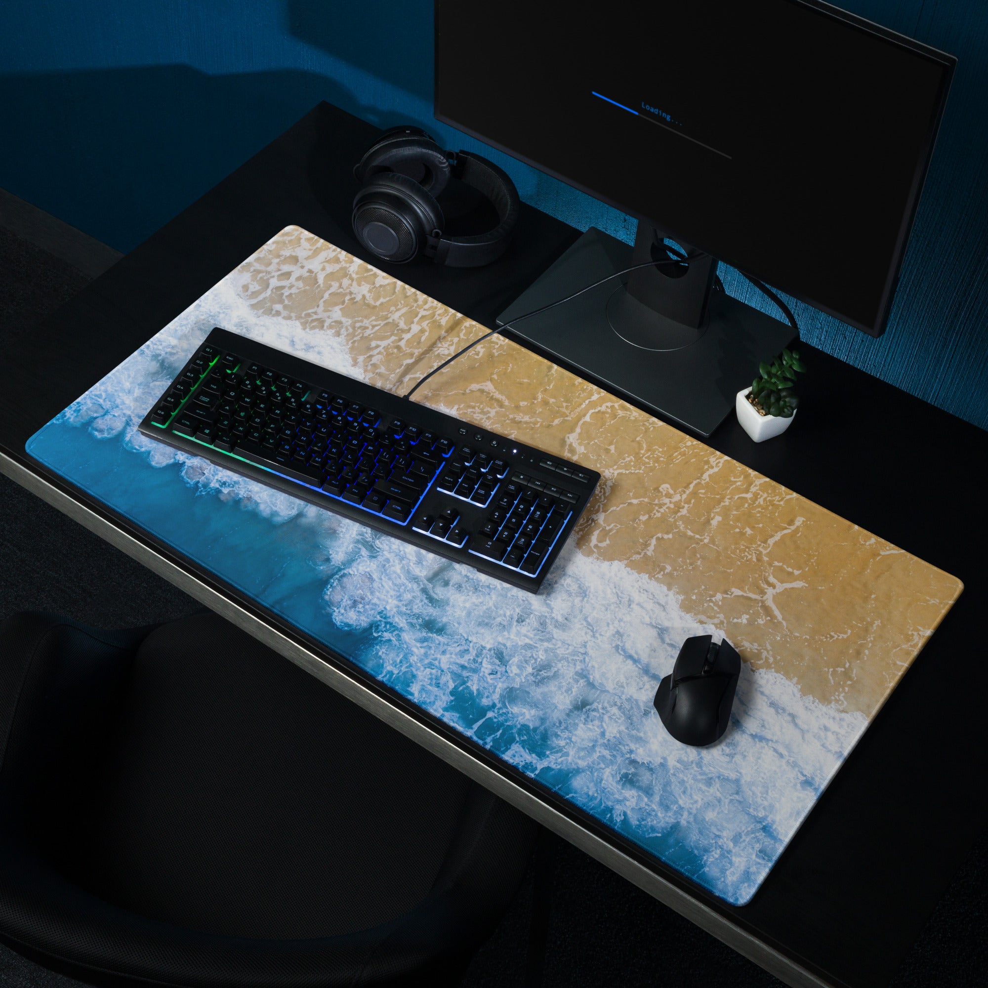 Coastal Ocean Wave Mouse Pad - Mouse Pad Blue Sand Ocean Desk Gaming Modern Calm Minimalist Decor Ocean Photo Print