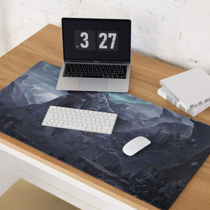 Aurora Fortress Fantasy Gaming Mouse Pad - Fortress Mouse Pad Ice Blue Desk Gaming Epic Mood Cinematic Fantasy Art