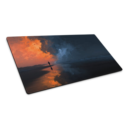 Sunset Gradient Gaming Mousepad - Mouse Pad Orange Navy Blue Sunset Gaming Calm Modern Esports Pad Digital Art