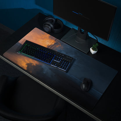 Sunset Gradient Gaming Mousepad - Mouse Pad Orange Navy Blue Sunset Gaming Calm Modern Esports Pad Digital Art