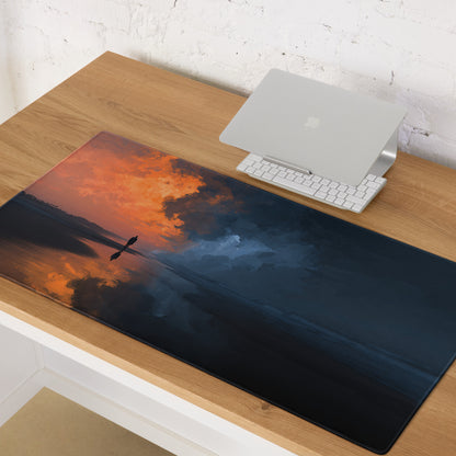 Sunset Gradient Gaming Mousepad - Mouse Pad Orange Navy Blue Sunset Gaming Calm Modern Esports Pad Digital Art