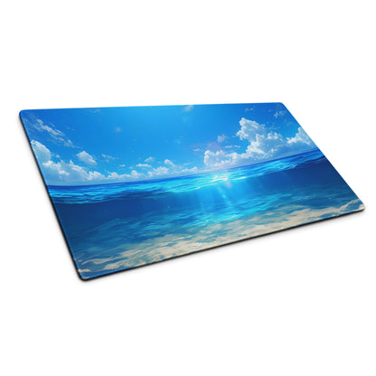 Blue Ocean Sky Gaming Mouse Pad - Gaming Mouse Pad Blue Ocean Desk Modern Calming Mood Coastal Decor Desk Mat Fabric