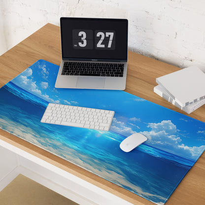Blue Ocean Sky Gaming Mouse Pad - Gaming Mouse Pad Blue Ocean Desk Modern Calming Mood Coastal Decor Desk Mat Fabric