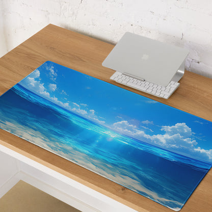 Blue Ocean Sky Gaming Mouse Pad - Gaming Mouse Pad Blue Ocean Desk Modern Calming Mood Coastal Decor Desk Mat Fabric
