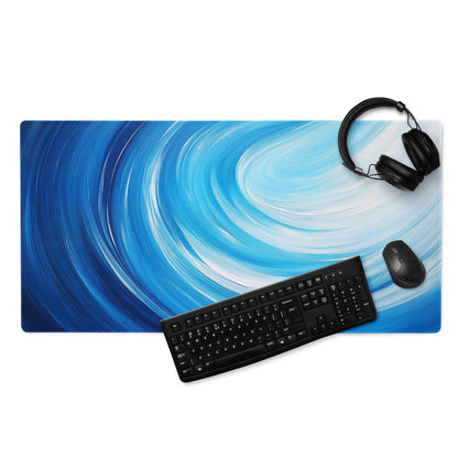 Blue Swirl Gaming Mouse Pad - Mouse Pad Blue Gradient Desk Modern Vibrant Tech Decor Large Anti Slip Textile Print