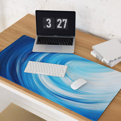 Blue Swirl Gaming Mouse Pad - Mouse Pad Blue Gradient Desk Modern Vibrant Tech Decor Large Anti Slip Textile Print