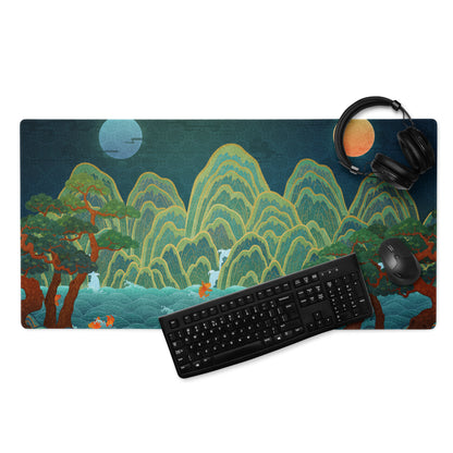 Verdant Mountain Landscape Mouse Pad - Mouse Pad Green Blue Teal Desk Gaming Vibrant Mood Nature Inspired Desk Mat