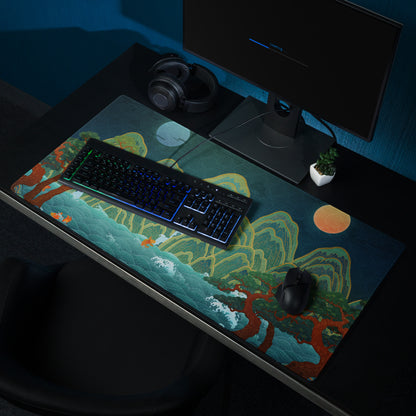 Verdant Mountain Landscape Mouse Pad - Mouse Pad Green Blue Teal Desk Gaming Vibrant Mood Nature Inspired Desk Mat