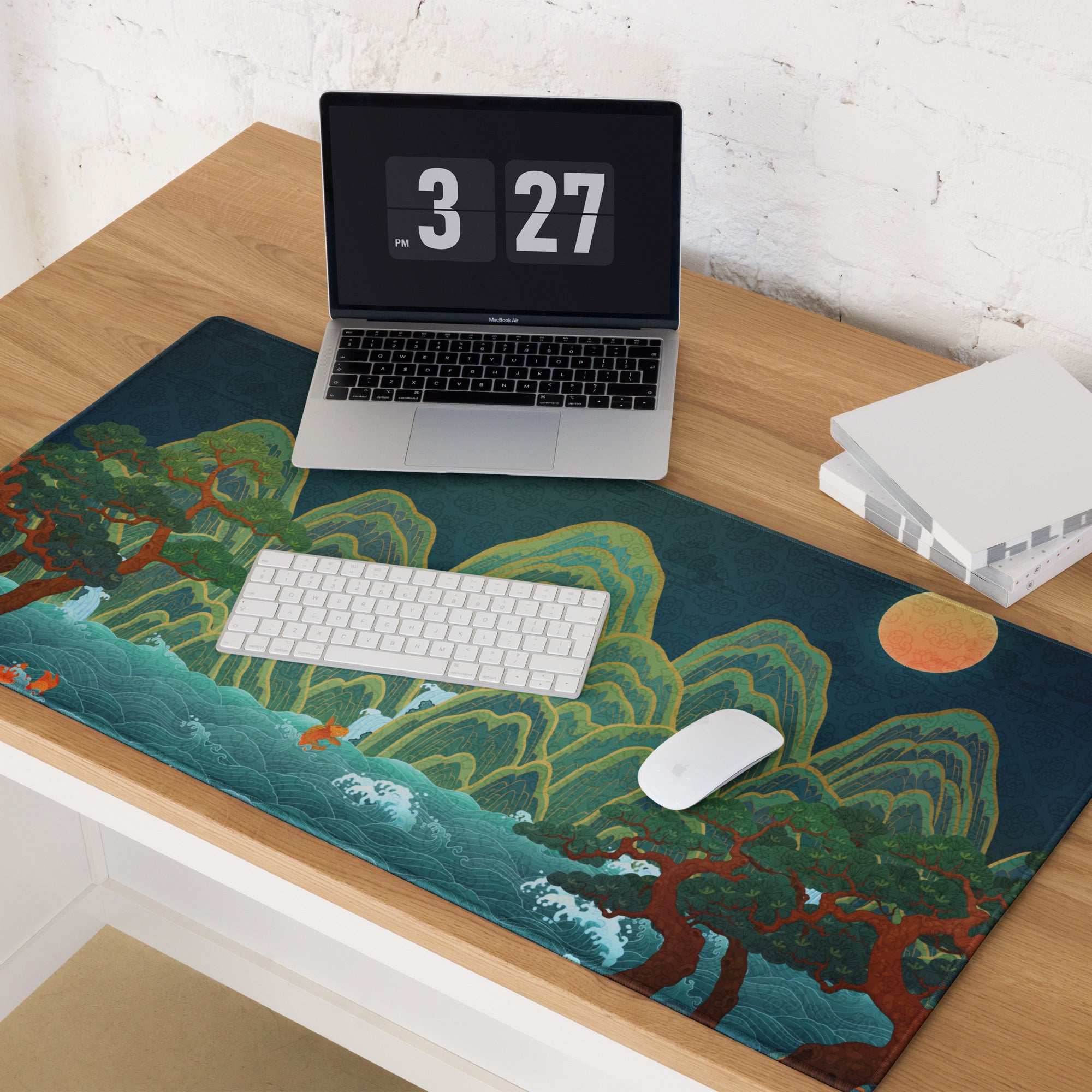 Verdant Mountain Landscape Mouse Pad - Mouse Pad Green Blue Teal Desk Gaming Vibrant Mood Nature Inspired Desk Mat