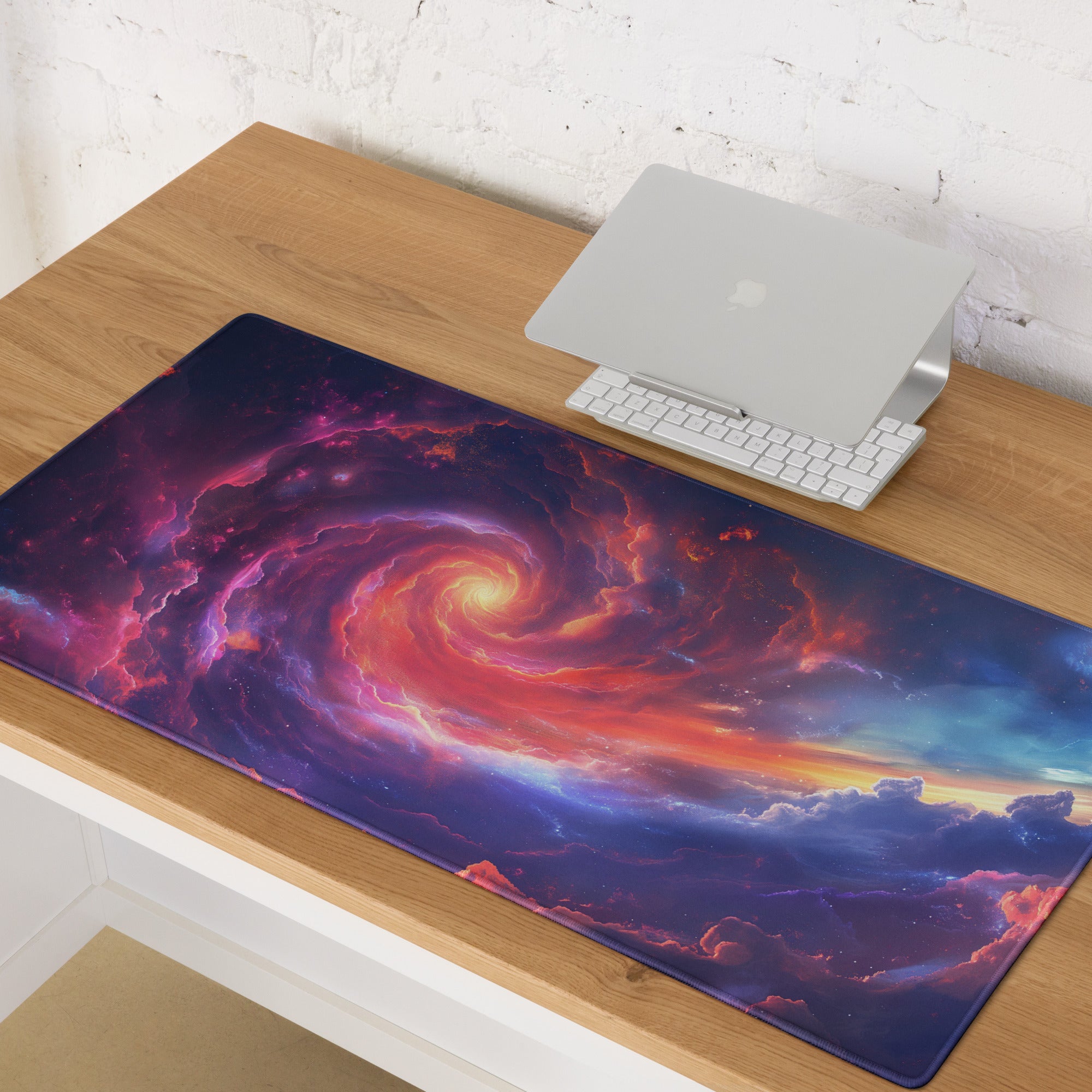 Cosmic Nebula Gaming Mouse Pad - Mouse Pad Purple Pink Blue Desk Nebula - Epic Mood Futuristic Desk Mat Digital Print