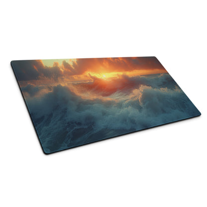 Sunset Ocean Pro Gaming Mouse Pad - Gaming Mouse Pad Blue Orange Desk Modern Calm Mood Esports Decor Photo Art