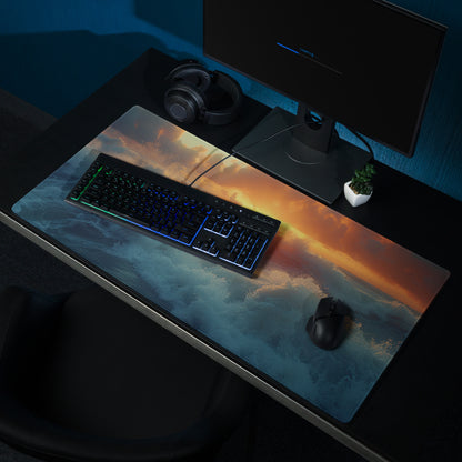Sunset Ocean Pro Gaming Mouse Pad - Gaming Mouse Pad Blue Orange Desk Modern Calm Mood Esports Decor Photo Art