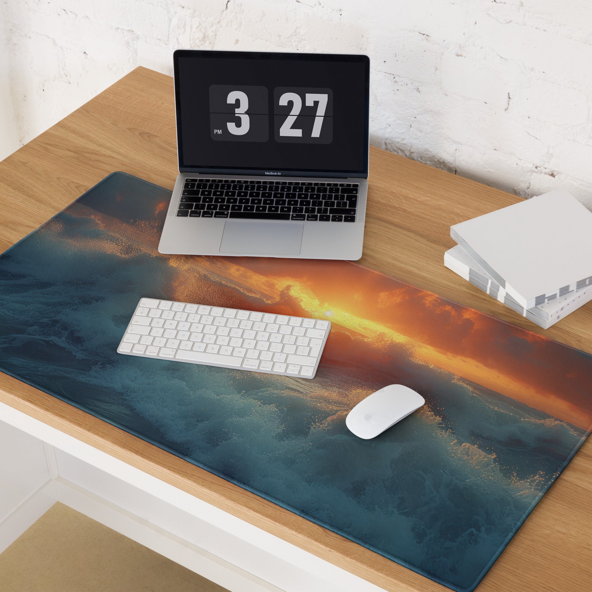 Sunset Ocean Pro Gaming Mouse Pad - Gaming Mouse Pad Blue Orange Desk Modern Calm Mood Esports Decor Photo Art