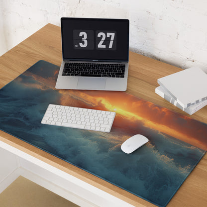 Sunset Ocean Pro Gaming Mouse Pad - Gaming Mouse Pad Blue Orange Desk Modern Calm Mood Esports Decor Photo Art