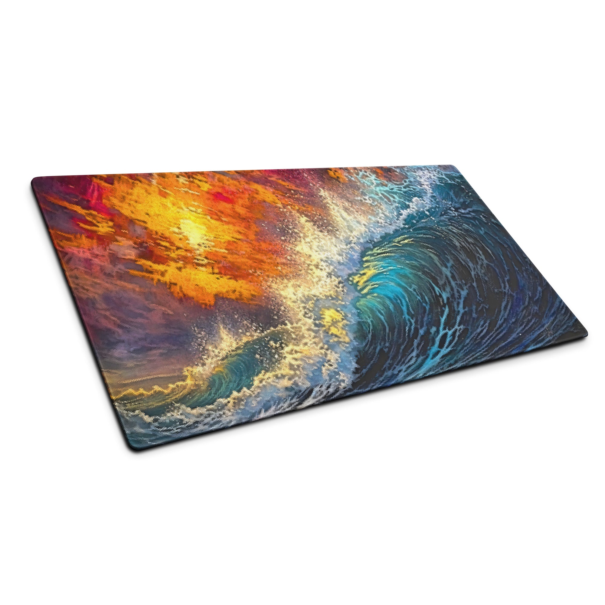 Vibrant Pixel Art Abstract Rainbow Mouse Pad - Gaming Mouse Pad Rainbow Abstract Desk Energetic Vibrant Tech Chic Digital Art