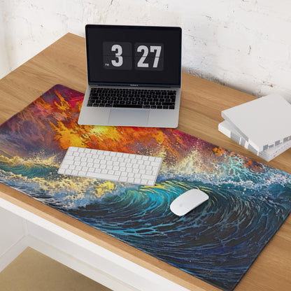 Vibrant Pixel Art Abstract Rainbow Mouse Pad - Gaming Mouse Pad Rainbow Abstract Desk Energetic Vibrant Tech Chic Digital Art