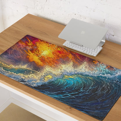 Vibrant Pixel Art Abstract Rainbow Mouse Pad - Gaming Mouse Pad Rainbow Abstract Desk Energetic Vibrant Tech Chic Digital Art
