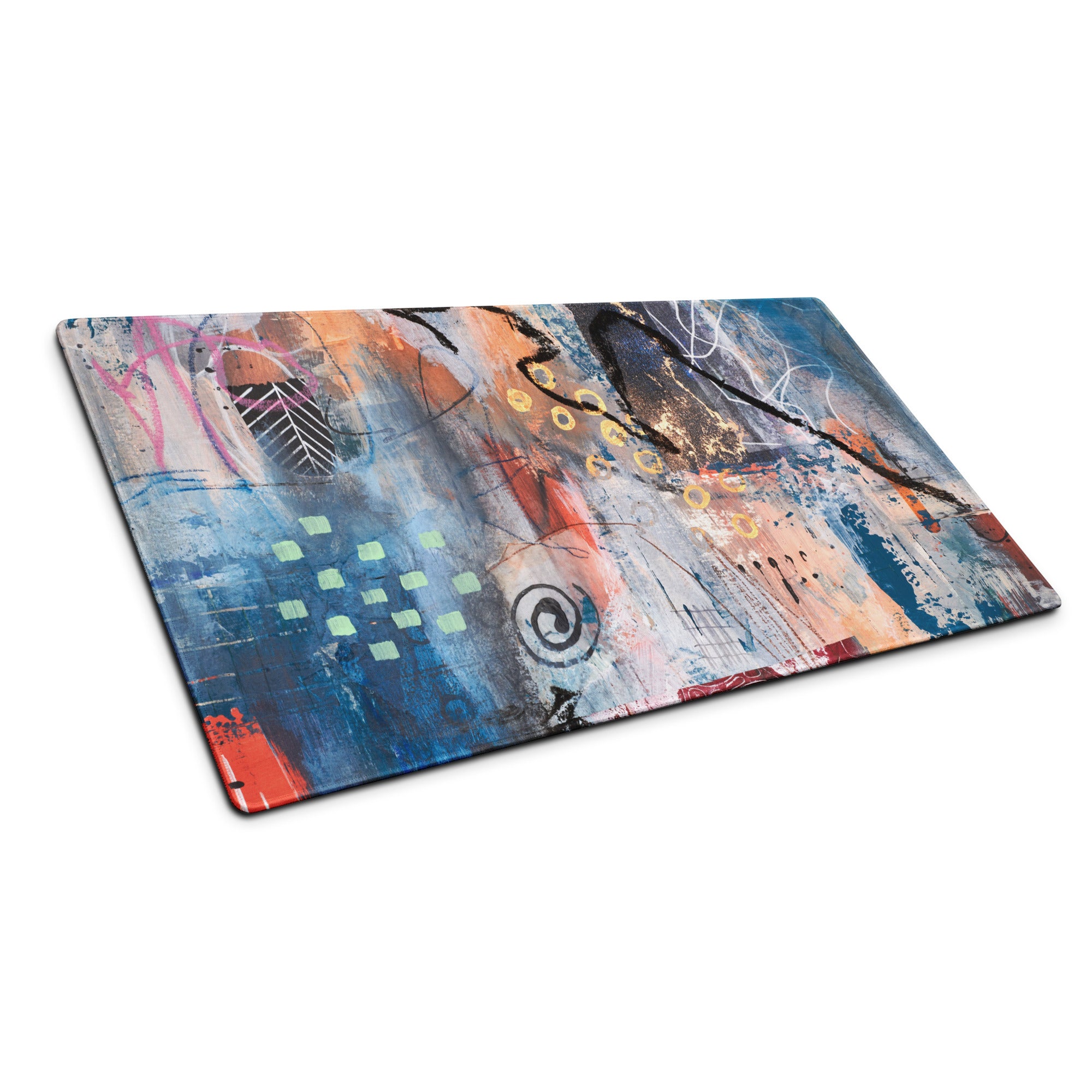 Abstract Graffiti Art Mouse Pad - Abstract Graffiti Art Blue Teal Gaming Setup Bold Urban Decor Gaming Mat