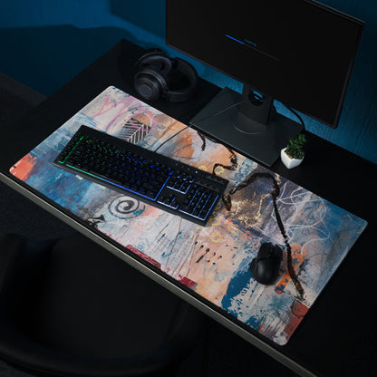 Abstract Graffiti Art Mouse Pad - Abstract Graffiti Art Blue Teal Gaming Setup Bold Urban Decor Gaming Mat