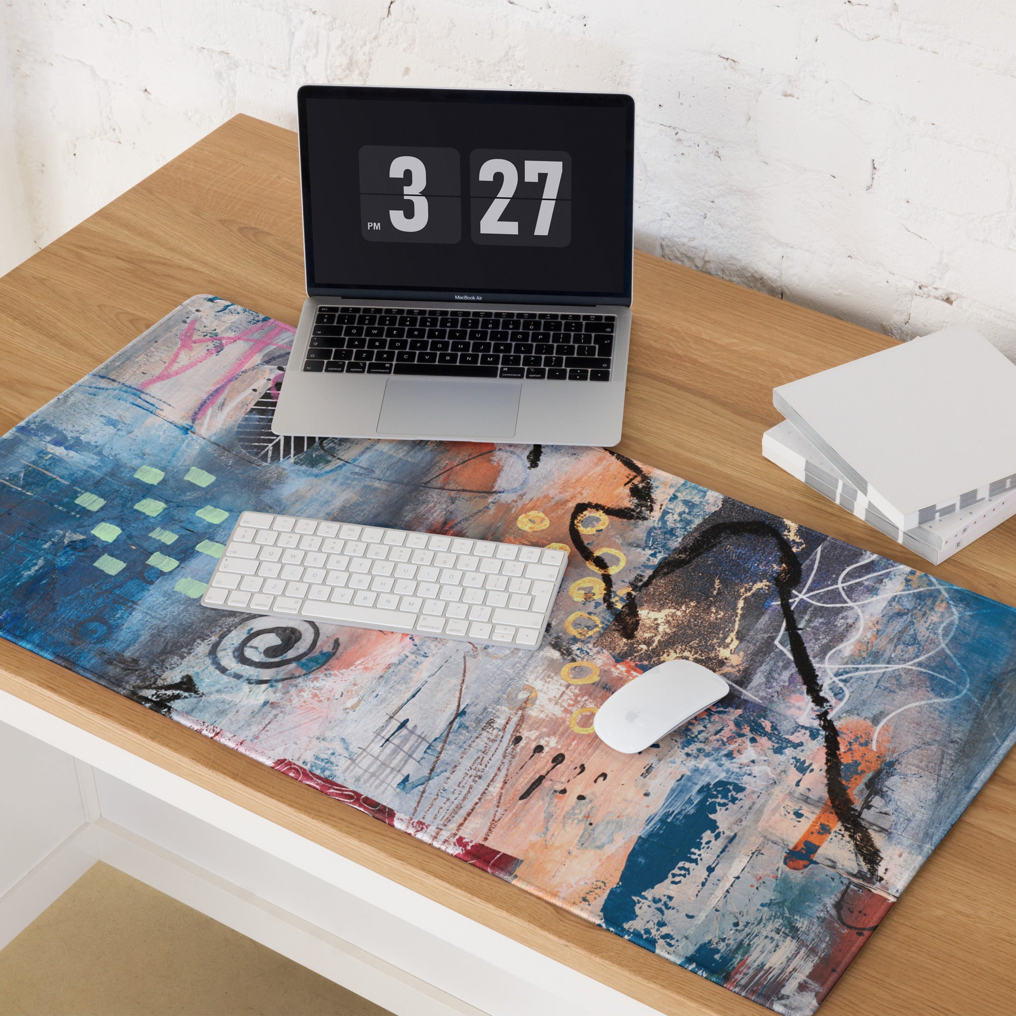 Abstract Graffiti Art Mouse Pad - Abstract Graffiti Art Blue Teal Gaming Setup Bold Urban Decor Gaming Mat