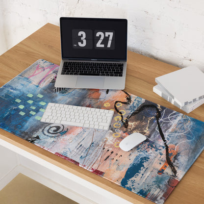 Abstract Graffiti Art Mouse Pad - Abstract Graffiti Art Blue Teal Gaming Setup Bold Urban Decor Gaming Mat