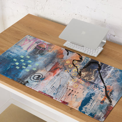 Abstract Graffiti Art Mouse Pad - Abstract Graffiti Art Blue Teal Gaming Setup Bold Urban Decor Gaming Mat