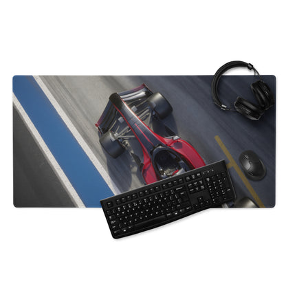 Racing Car Wide Gaming Mouse Pad - Racing Car Blue Black Gray Gaming Desk Dynamic Tech Office Racing Mouse Pad