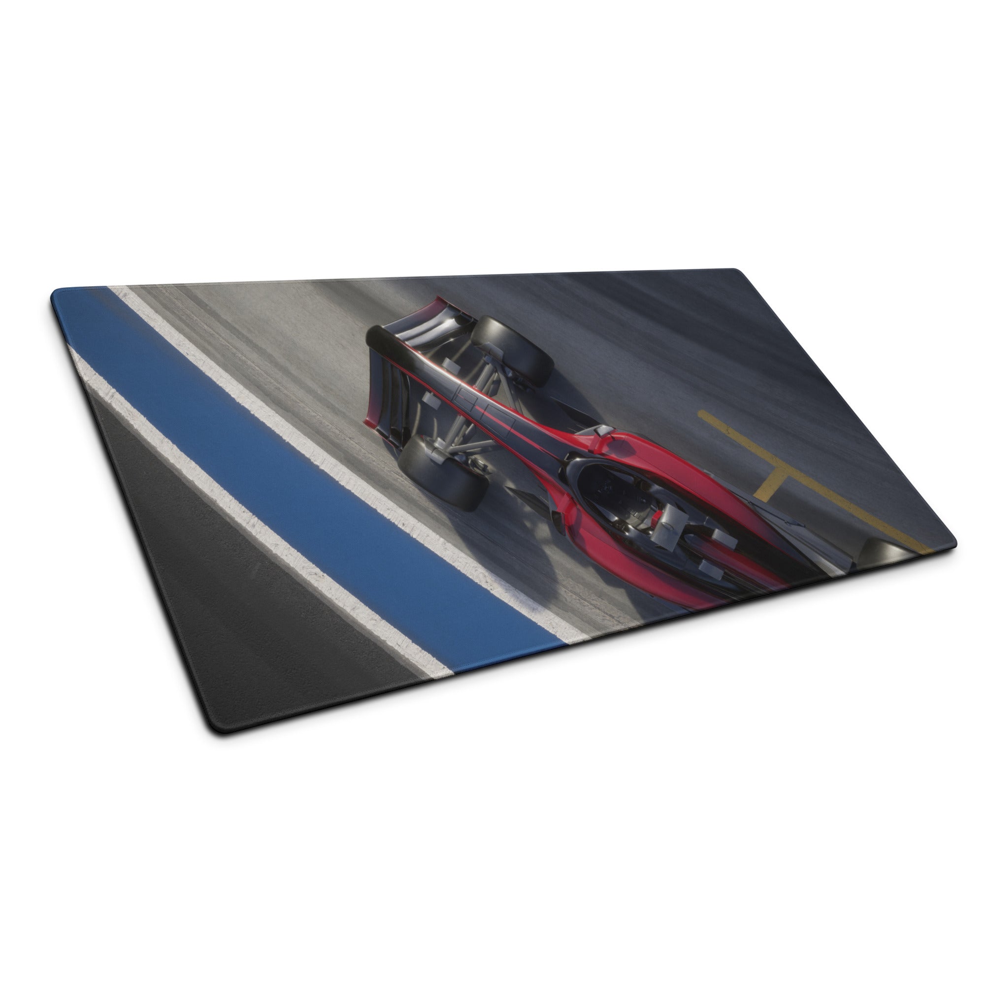 Racing Car Wide Gaming Mouse Pad - Racing Car Blue Black Gray Gaming Desk Dynamic Tech Office Racing Mouse Pad