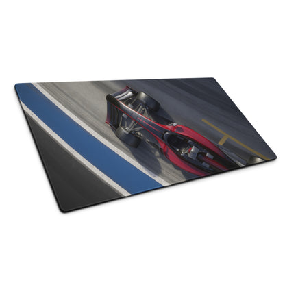 Racing Car Wide Gaming Mouse Pad - Racing Car Blue Black Gray Gaming Desk Dynamic Tech Office Racing Mouse Pad
