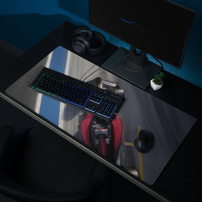 Racing Car Wide Gaming Mouse Pad - Racing Car Blue Black Gray Gaming Desk Dynamic Tech Office Racing Mouse Pad