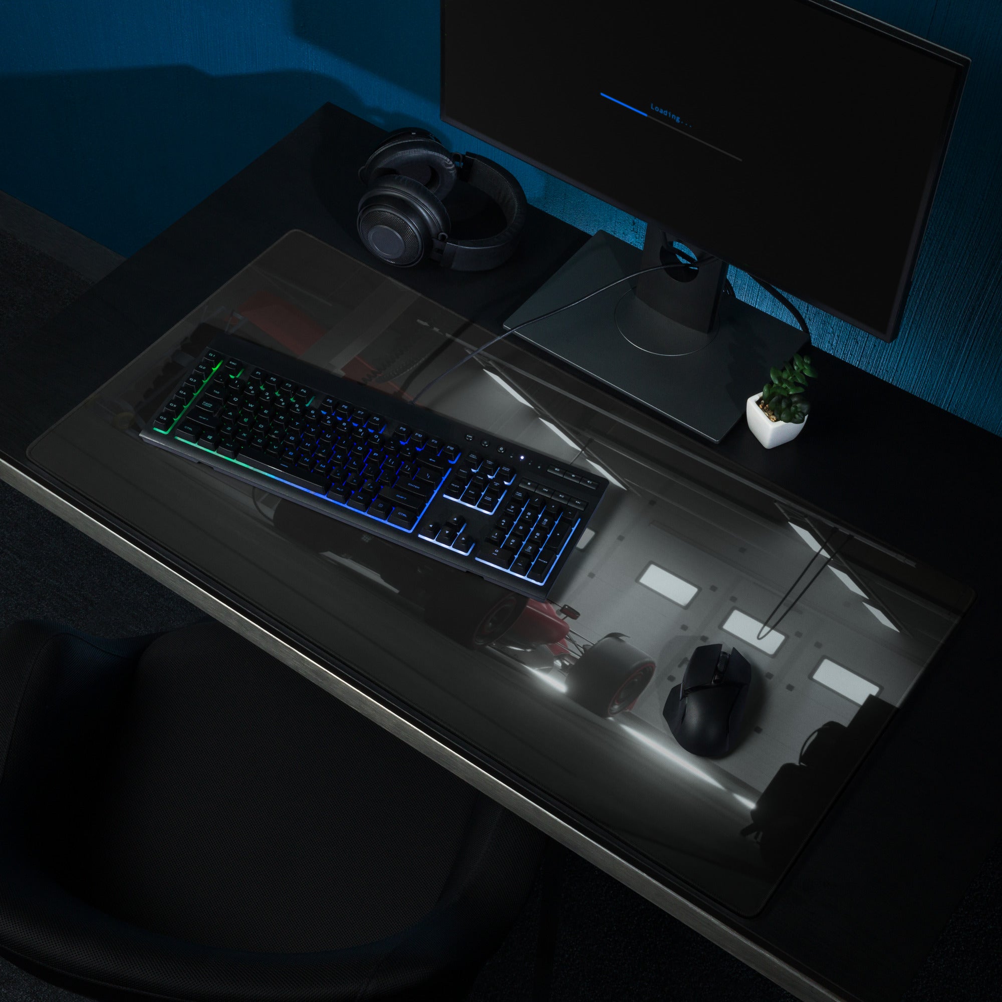 Elite Large Gaming Mouse Pad - Gaming Mouse Pad Black Setup Modern Immersive Tech Minimalist Esports Non Slip Textile