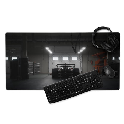Racecar Black Gaming Mouse Pad - Racecar Black Gaming Modern Intense Industrial Large Non Slip Edge Stitch Photo Print