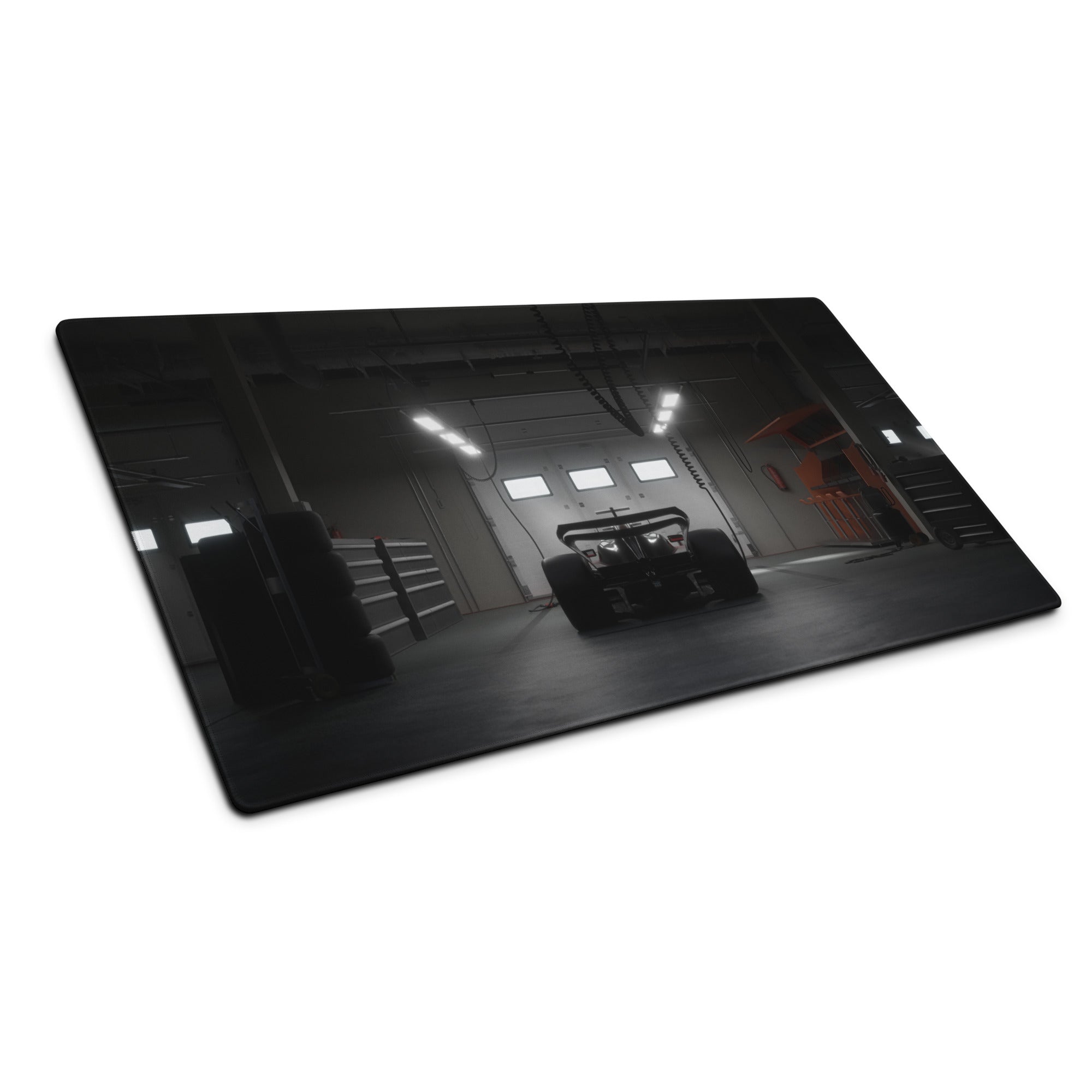 Racecar Black Gaming Mouse Pad - Racecar Black Gaming Modern Intense Industrial Large Non Slip Edge Stitch Photo Print