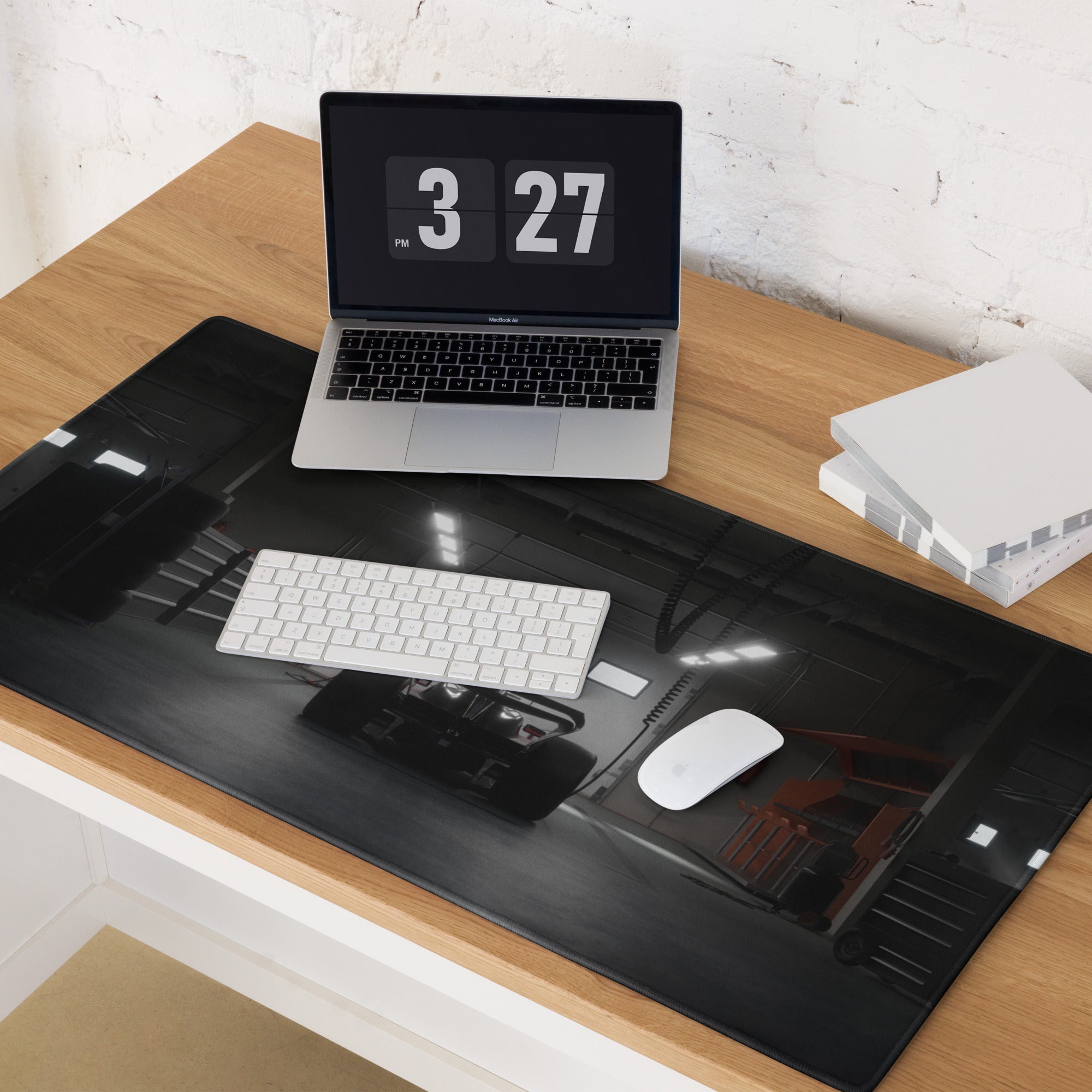 Racecar Black Gaming Mouse Pad - Racecar Black Gaming Modern Intense Industrial Large Non Slip Edge Stitch Photo Print