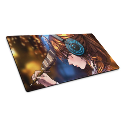 Vivid Anime Archer Mouse Pad - Anime Archer Girl Blue Gaming Desk Art Energetic Mood, Modern Gaming Decor