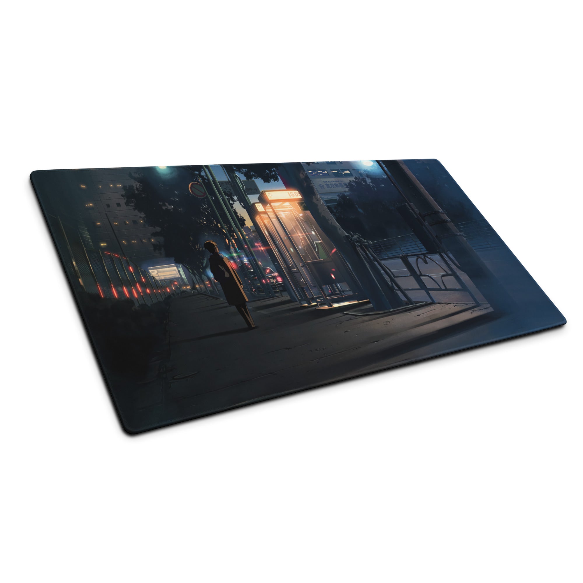 Neon Night City Street Mouse Pad - Night City Neon Blue Purple Desk Pad Cyberpunk - Moody Urban Esports Digital