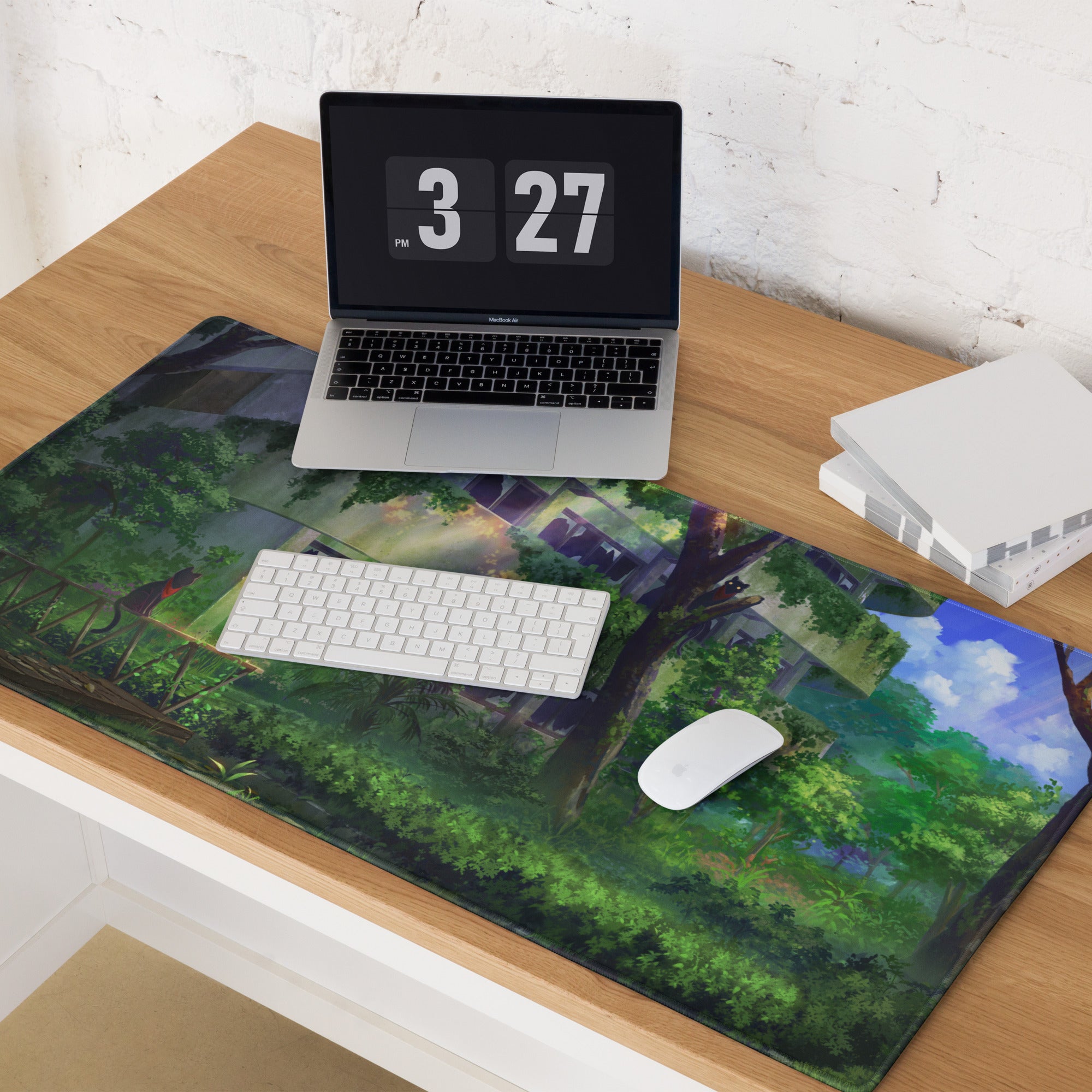Verdant Jungle Scene Mouse Pad - Mouse Pad Jungle Green Desktop Gaming Art Calm Lush Nature Inspired Jungle Desk Accessory
