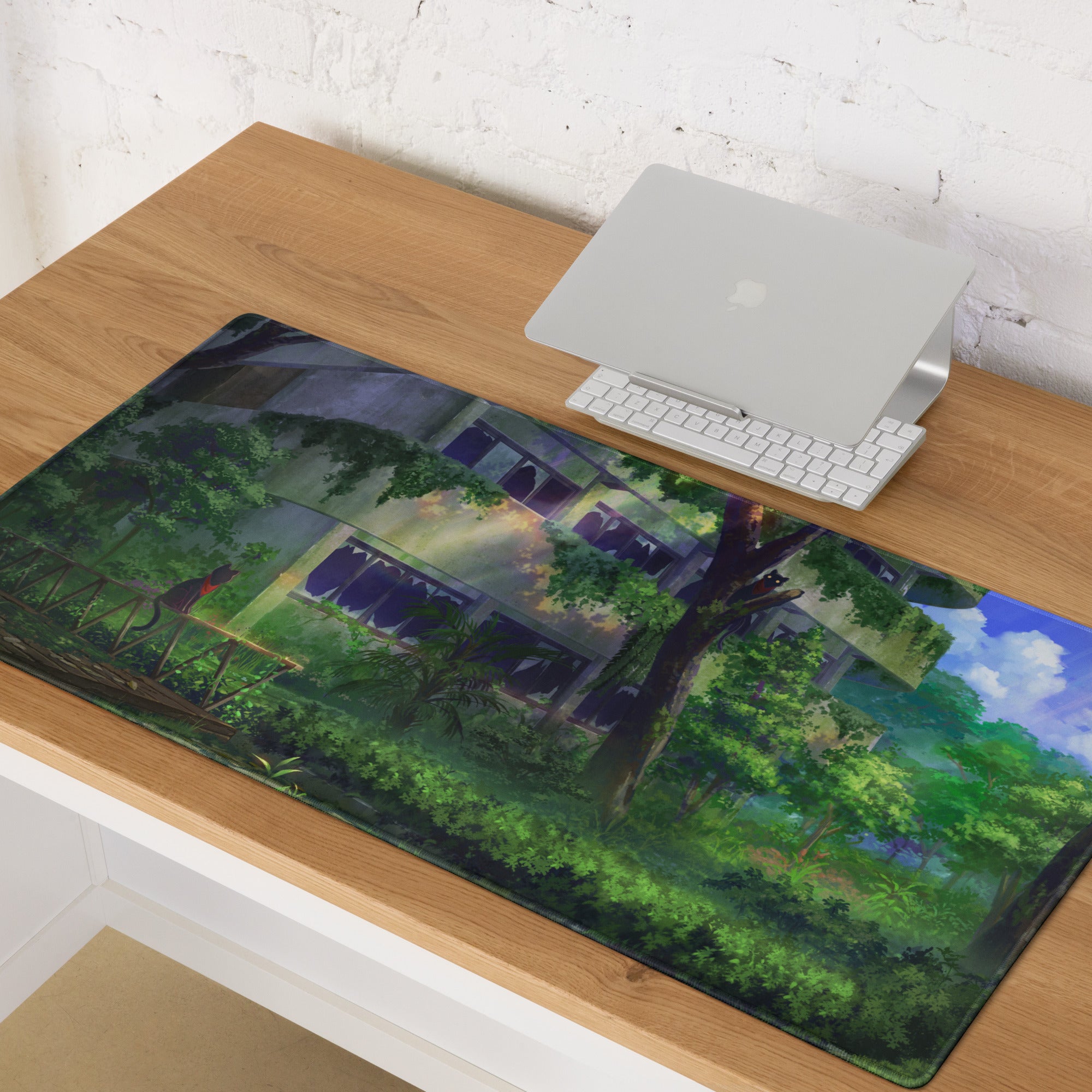 Verdant Jungle Scene Mouse Pad - Mouse Pad Jungle Green Desktop Gaming Art Calm Lush Nature Inspired Jungle Desk Accessory