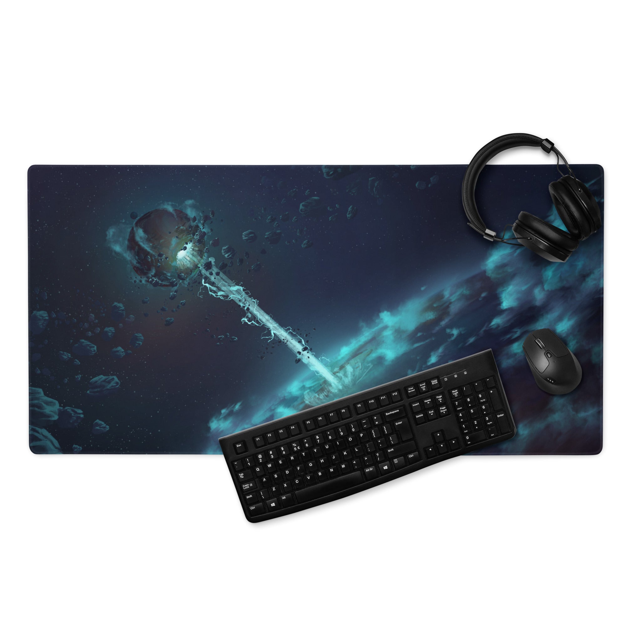 Cosmic Space Gaming Mouse Pad - Space Themed Mouse Pad Deep Blue Gaming Desk Modern Cosmic Mood Futuristic