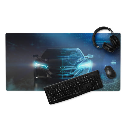 Hypertech Gaming Mouse Pad - Gaming Mouse Pad Blue Desk Futuristic Tech Mood Cyberpunk Office Decor Digital Art