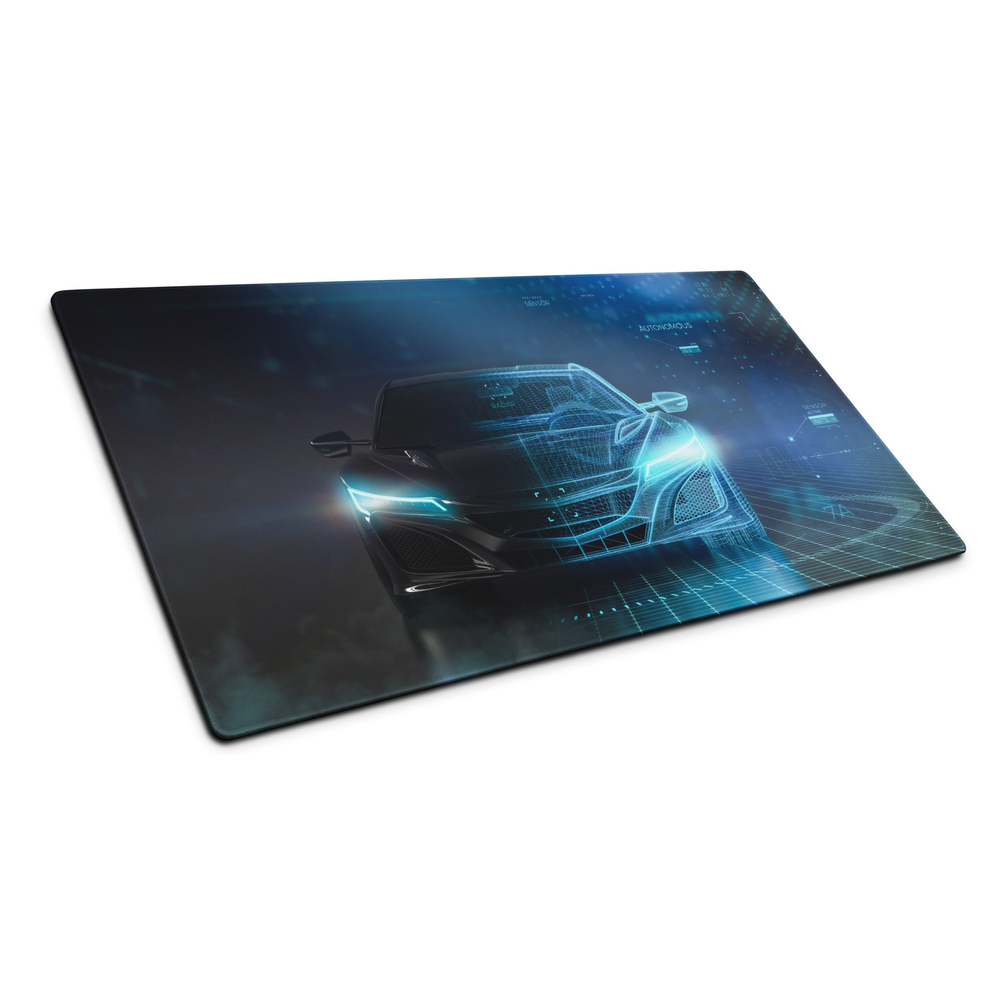 Hypertech Gaming Mouse Pad - Gaming Mouse Pad Blue Desk Futuristic Tech Mood Cyberpunk Office Decor Digital Art