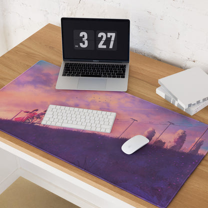 Pastel Sunset Path Mouse Pad - Mouse Pad Purple Pink Gradient Desk Setup Dreamy Modern Gaming Desk Digital Print