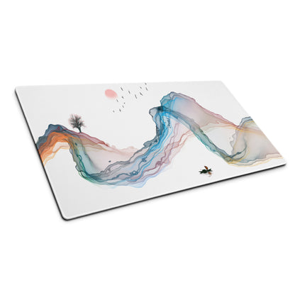 Aurora Mist Abstract Gaming Mouse Pad - Gaming Mouse Pad Multicolor Abstract Desk Mat For PC Setup Modern Minimalist