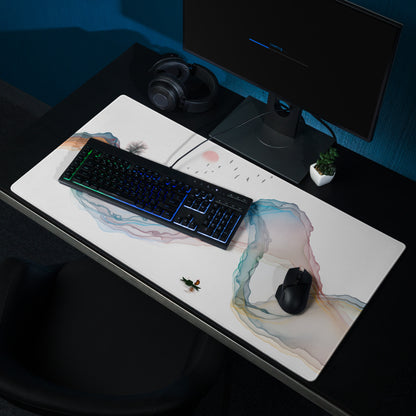 Aurora Mist Abstract Gaming Mouse Pad - Gaming Mouse Pad Multicolor Abstract Desk Mat For PC Setup Modern Minimalist