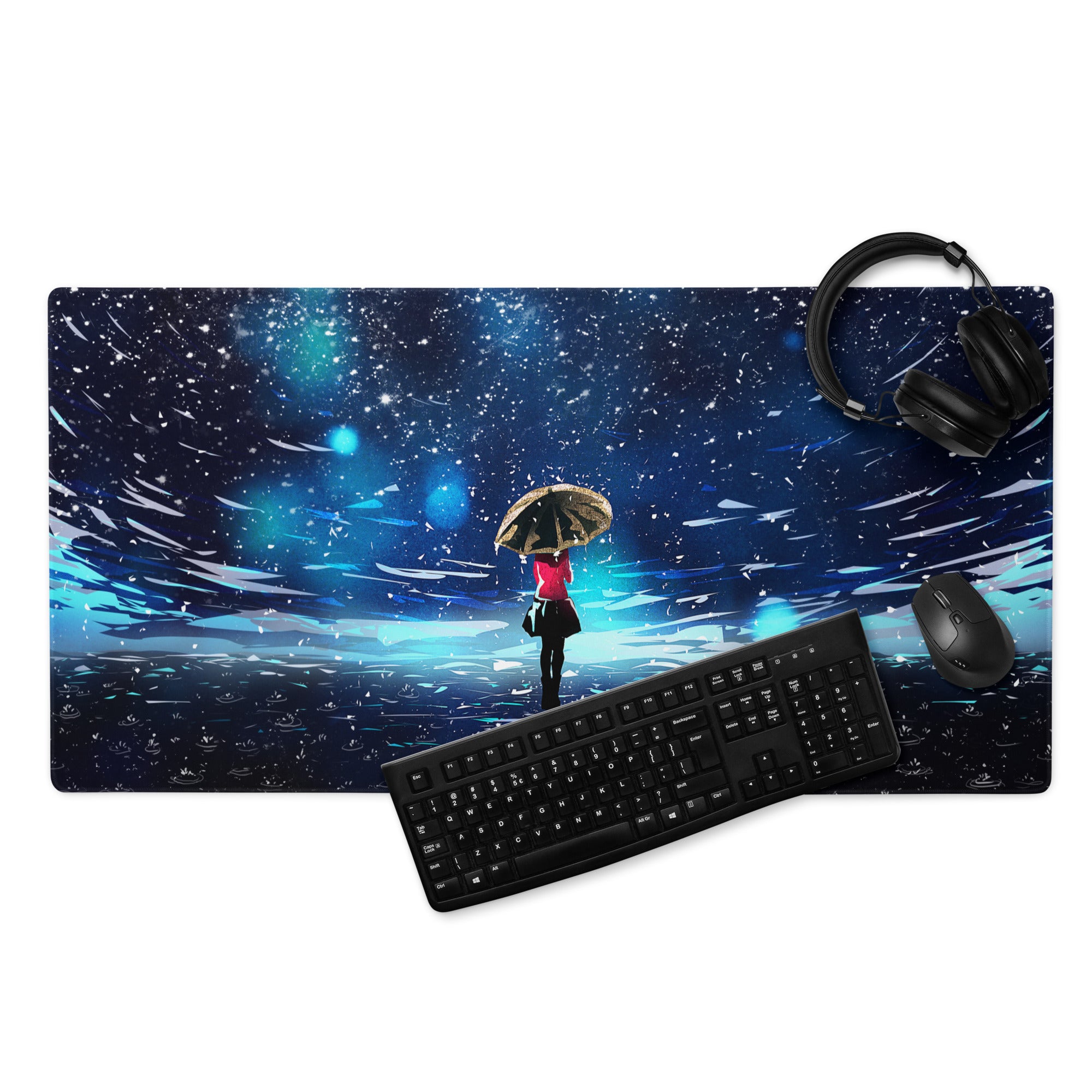 Cosmic Night Sky Gaming Mouse Pad - Mouse Pad Blue Black Desktop Space Epic Atmospheric Space Decor Desk Mat Digital Art