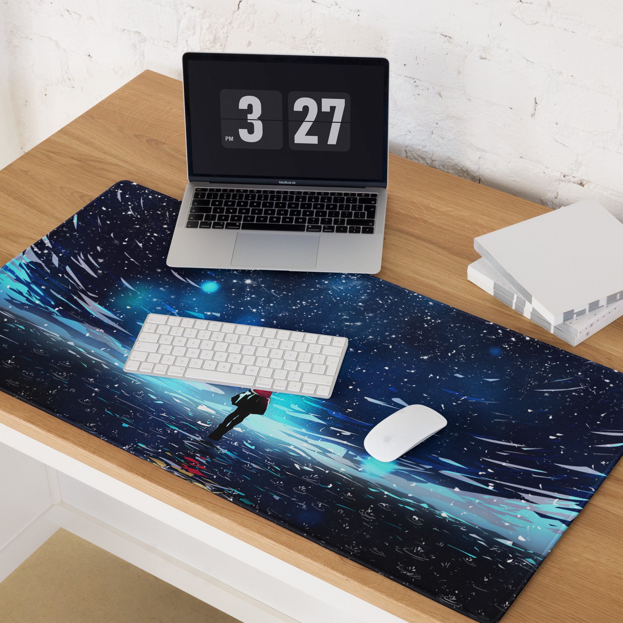 Cosmic Night Sky Gaming Mouse Pad - Mouse Pad Blue Black Desktop Space Epic Atmospheric Space Decor Desk Mat Digital Art