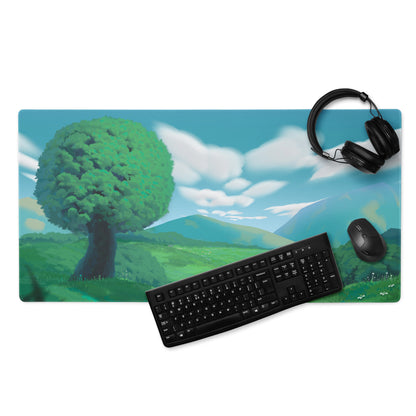 Azure Forest Landscape Mouse Pad - Landscape Mouse Pad Blue Green Desk Nature Calm Mood Minimalist Decor